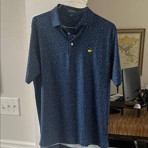 Peter Millar Men's Blue Patterned Masters Polo
